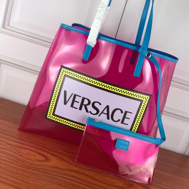 Versace Chain Handbags DBFG483 Transparent Tote Package Rose